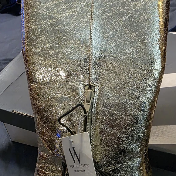 Worthington Shimmering Gold Heeled Boots - Picture 7 of 8